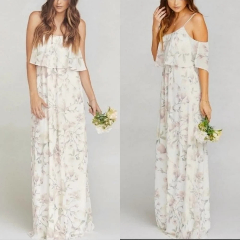 Show Me Your Mumu Caitlin Ruffle Forever Vine Chiffon Maxi Dress